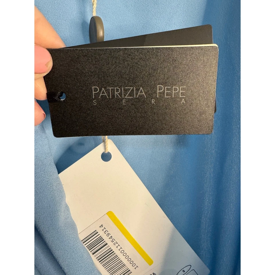 Maxi Vestido Patrizia Pepe Sera Nuevo con Etiquetas Frente Torcido en Azul Cósmico Talla IT 40/US 4 Foto 4 de 4