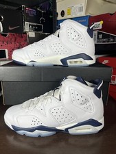 Air Jordan 6 Retro GS Midnight Navy White 384665-141 Size 6Y