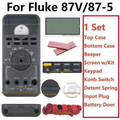 Bottom Case Keypad Knob For Fluke 87V /87-5 Input Socket Screen Assembly Set NEW