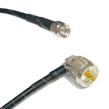 LMR195 Silver SMA MALE to UHF Male Angle Coax RF Cable USA Lot