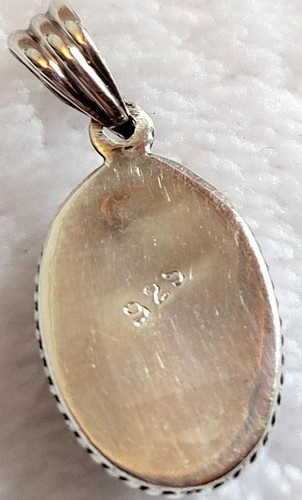 *COLGANTE DE PLATA ESTERLINA Y PEQUEÑO OJO DE TIGRE OVALADO, NEPAL #W812 - Imagen 5 de 6