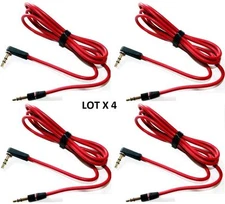 LOT 4 3.5mm Audio Cable/ L Cord/ for Beats by Dr Dre Headphones Aux Replacement