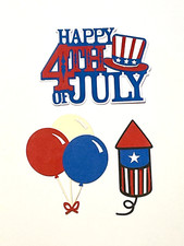 4th Of July Title Die Cuts for Cards  Scrapbook Making   Free Shipping