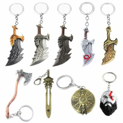 God Of War Game Keychain Kratos Blades Of Chaos Sword Model Pendant  Keyrings