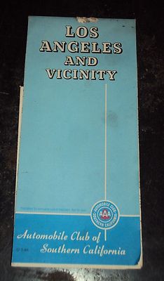 Vintage AAA Faltbar Straßen Karte Buch Let Freeway System Los Angeles & Vicinity
