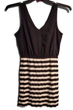 Forever 21 Dress Womens Black White Striped Small Sleeveless Club Wear
