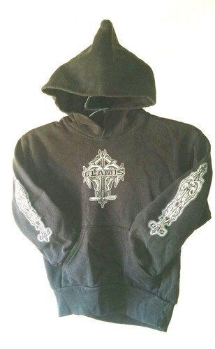 Youth unisex Black Glamis Never Enuff Size S 6/8Y Pullover Hoodie Sweatshirt - Picture 11 of 11