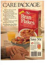 Post Bran Flakes Care Package Coupon Vintage 1984 Print Ad