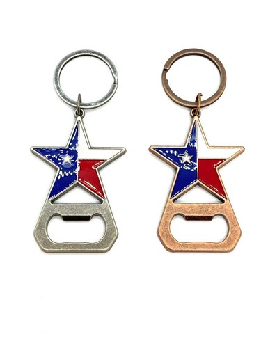 WHOLESALE LOT 12 Rustic Western Texas Flag Bottle Opener Souvenir Key chain Ring - Picture 8 of 13