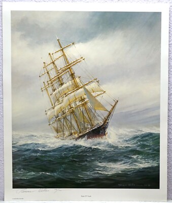 Thomas Wells 1916-2004 Signed Limited Ed Print Tall Ship Pamir 55° South