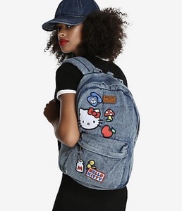 acid wash denim backpack