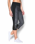 Under Armour Women's Fly-By Printed Run Capri, Black/Black, Medium