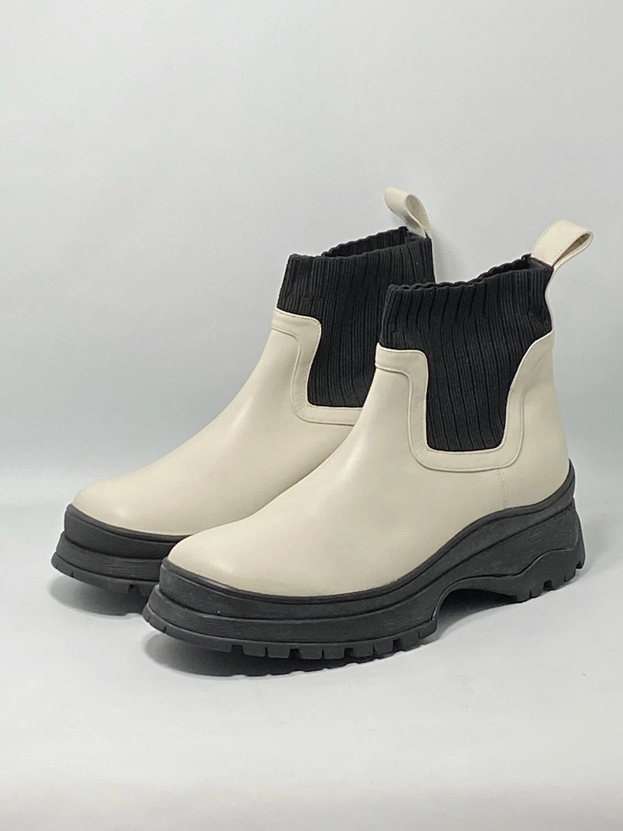 Staud Bow Lug Sole Leather Sock Boots size 40.5