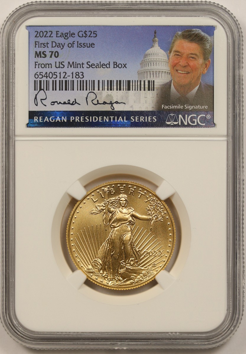 2022 Gold Eagle $25 MS 70 NGC 1/2 oz First Day Issue US Mint