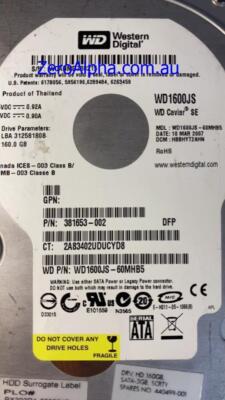 WD1600JS-60MHB5 Western Digital, DCM: HBBHYT2AHN, 10 MAR 2007 Data Recovery