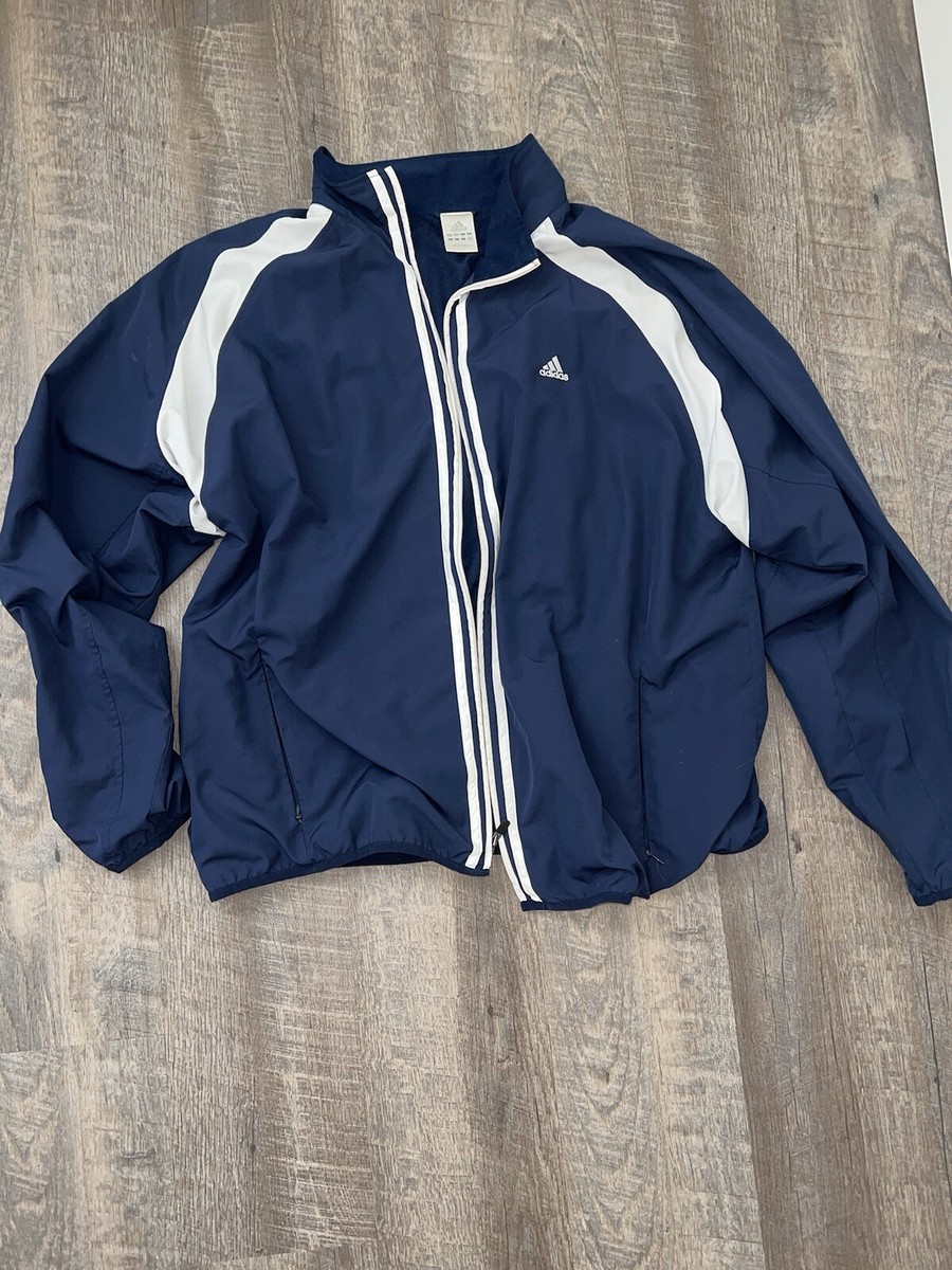 Adidas Climaproof Zip Jacket Mens Mesh Lined Long Sleeve Navy Blue Size L