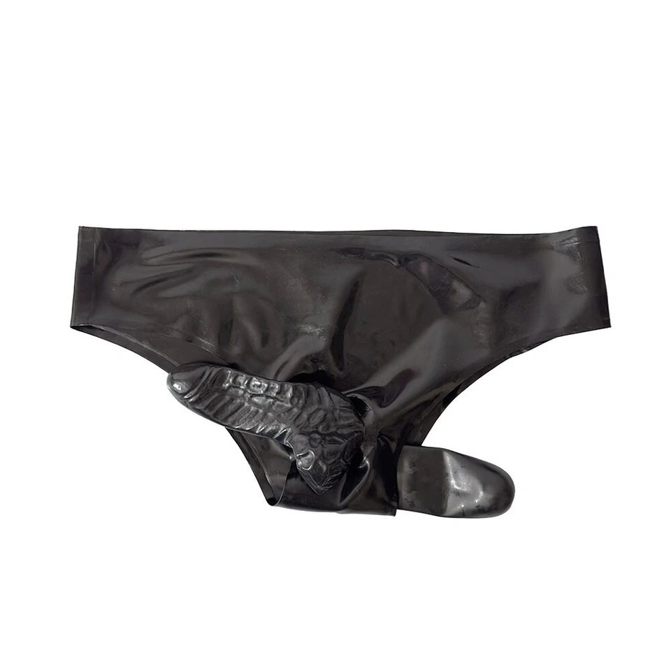 Latex Gummi Shorts mit Penishülle und Analkondom Slip Fetisch Rollenspiel - Bild 2 von 4