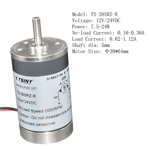 DC High Speed Motor 12V/24V Single Shaft 5mm 6mm 8mm Large Torque 2000-5000RPM - Picture 13 of 15