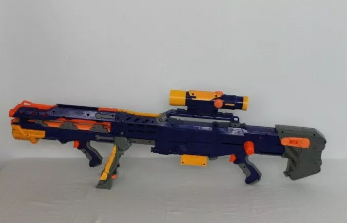 2006 Blue Nerf Gun Longshot CS6 NStrike Sniper Rifle Gun With