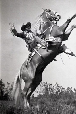 Roy Rogers Classic Western Pose Aufzucht auf Trigger