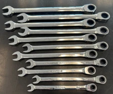 MATCO 72 TEETH EXTRA LONG REVERSIBLE COMBINATION RATCHETING WRENCH 11PC METRIC