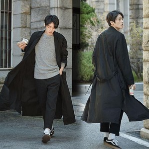 mens full length overcoat black