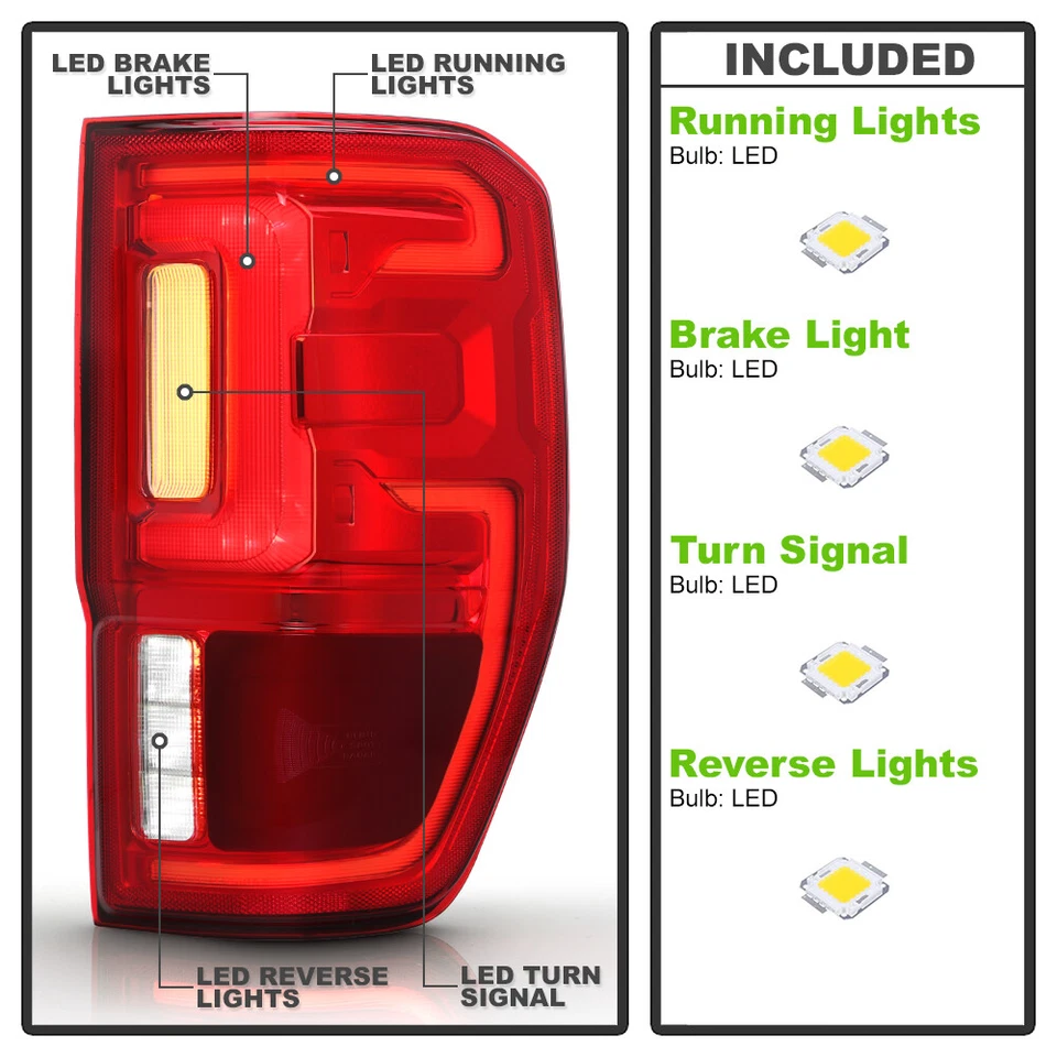 For 2019-2023 Ford Ranger w/ Blind Spot LED Tail Light Brake Lamp Passenger Side — 第 4/4 张图片