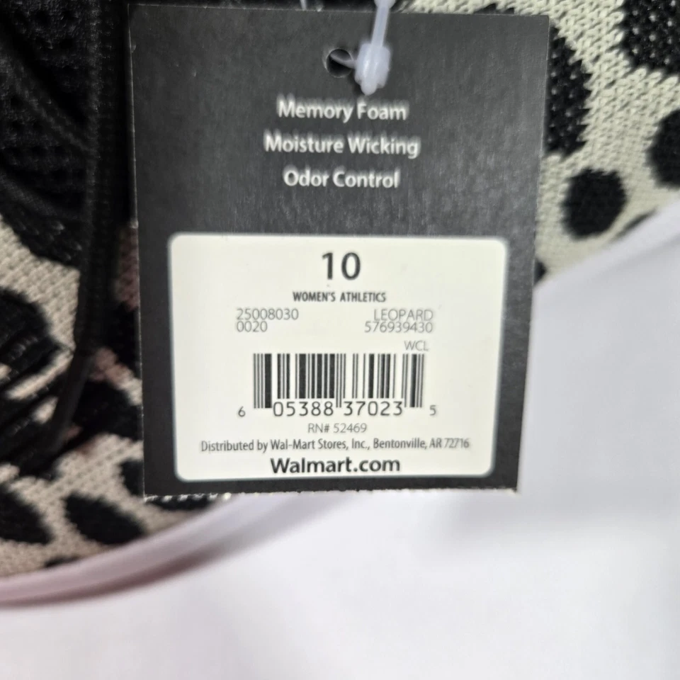 Zapatillas deportivas Athletic Works con estampado de leopardo para mujer talla 10 nuevas Foto 3 de 4