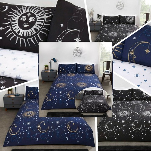 REVERSIBLE MOON, STARS, ASTROLOGY DUVET 
