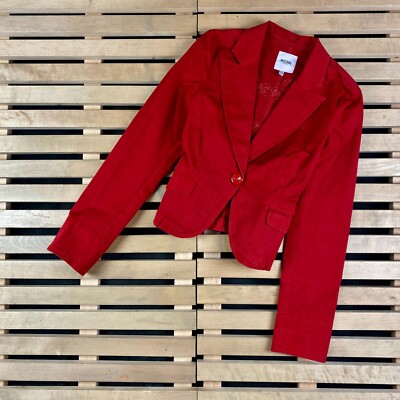 Womens Blazer Basic Jacket Moschino Size UK US Red