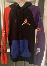 Sz S Air Jordan Mens Rivals Full-Zip Hoodie CJ6155-011 Black Nike Sweatshirt