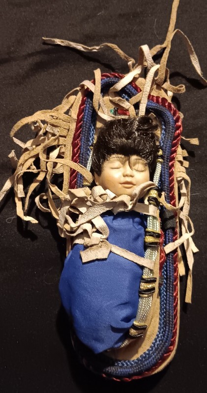 Sacajawea Porcelain Doll Baby 1994 Native American Papoose Hamilton Collection
