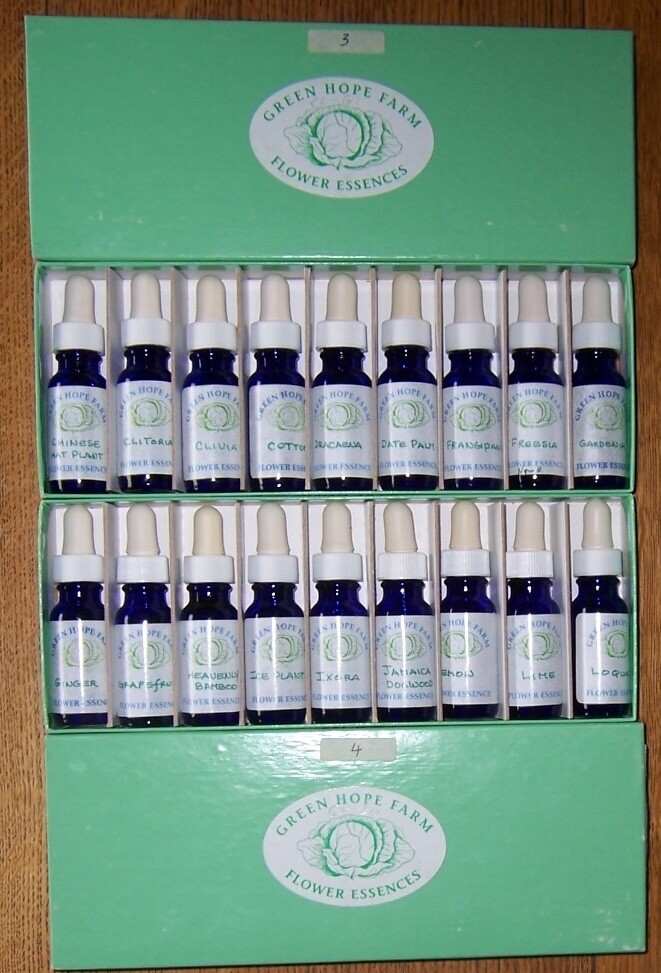 GREEN HOPE FARM Bermuda Flower essence kit. 62 essences in 7 boxes with