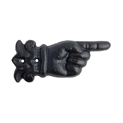 Cast Iron Directing Hand Pointing Finger To The Right Metal Wall Decor 5 inch