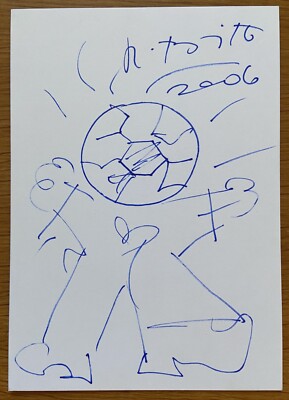 Romero Britto signiert Kunst original Zeichnung Unterschrift Autogramm signed