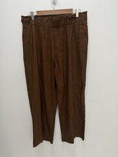 Calvin Klein Linen Blend Wide Leg Crop Pants Size Medium