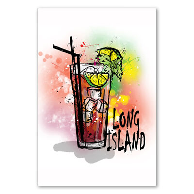 Postereck 2072 Poster Leinwand Long Island, Cocktail Limette Alkohol Party