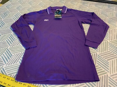 ASICS Purple Volley Ball Youth Athletic Jersey Long Sleeve Youth Sz Large