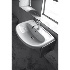 Lavandino Lavabo Semincasso Bagno modello Atene in ceramica bianco 64x44,5 cm