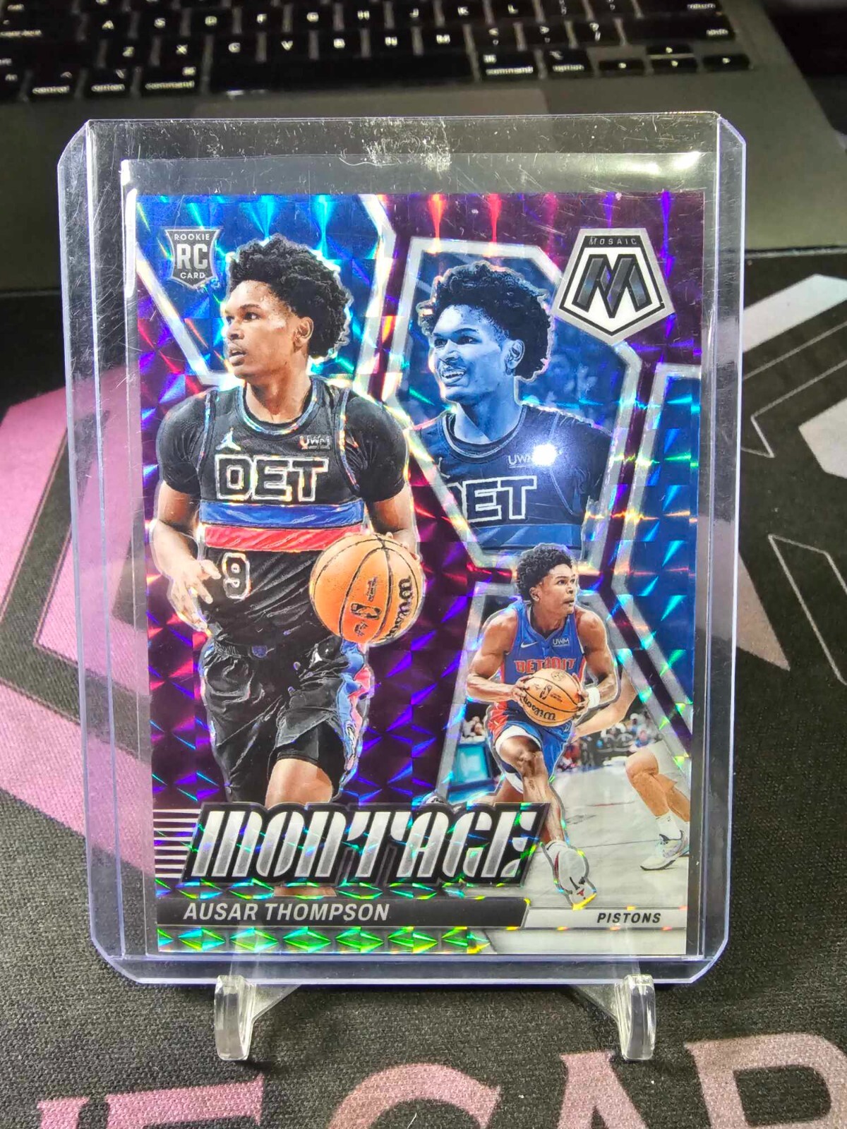 2023-24 Panini Mosaic Ausar Thompson Montage #8 Purple 11/99!