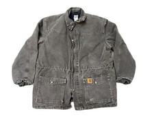 VTG Carhartt Blanket C46TMB Lined Gray Coat Jacket Long Sleeve Sz XL USA Made