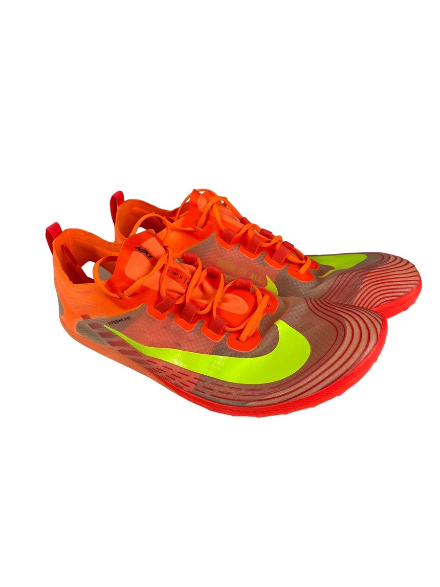 Men Sz 9 - Nike Zoom Victory 5 XC Spikes Bright Orange/Volt AJ0847