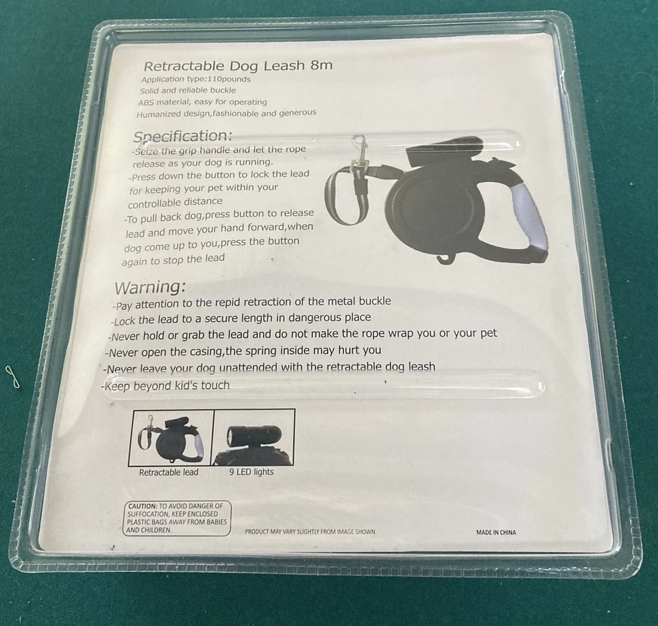 Correa retráctil para perros grandes de hasta 110 libras. 26 pies de largo con luz LED. ¡Nuevo! Foto 4 de 4