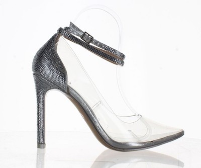 JLO by Jennifer Lopez Womens Morely2 Clear Ankle Strap Heels Size 7 (7746420)