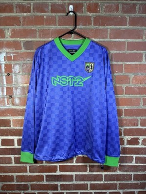 Sergio Tacchini ST X Nast Futbol Soccer Jersey Long Sleeve Purple Green Adult XL