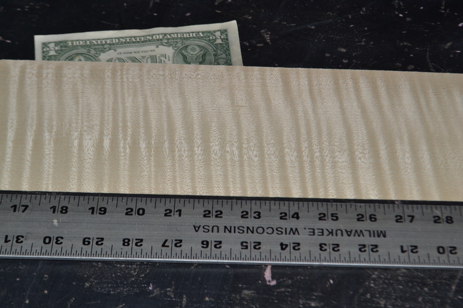 Flame Maple Raw Wood Veneer Sheet 5 x 36 inches 1/42nd                  35137-98