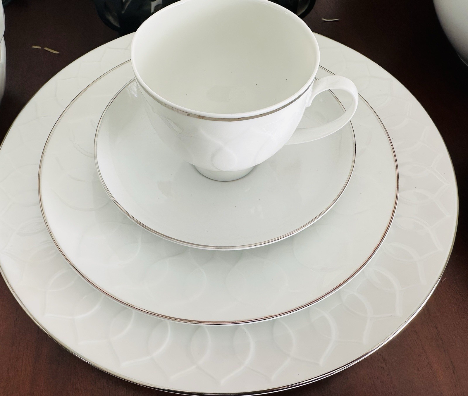 Rosenthal Lotus Platinum Dinner Service 12 Place Settings Tea Coffee 90 Pc