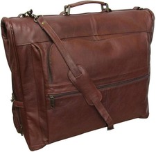 Amerileather Leather Three Suit Garment Bag Terrazzo Brown