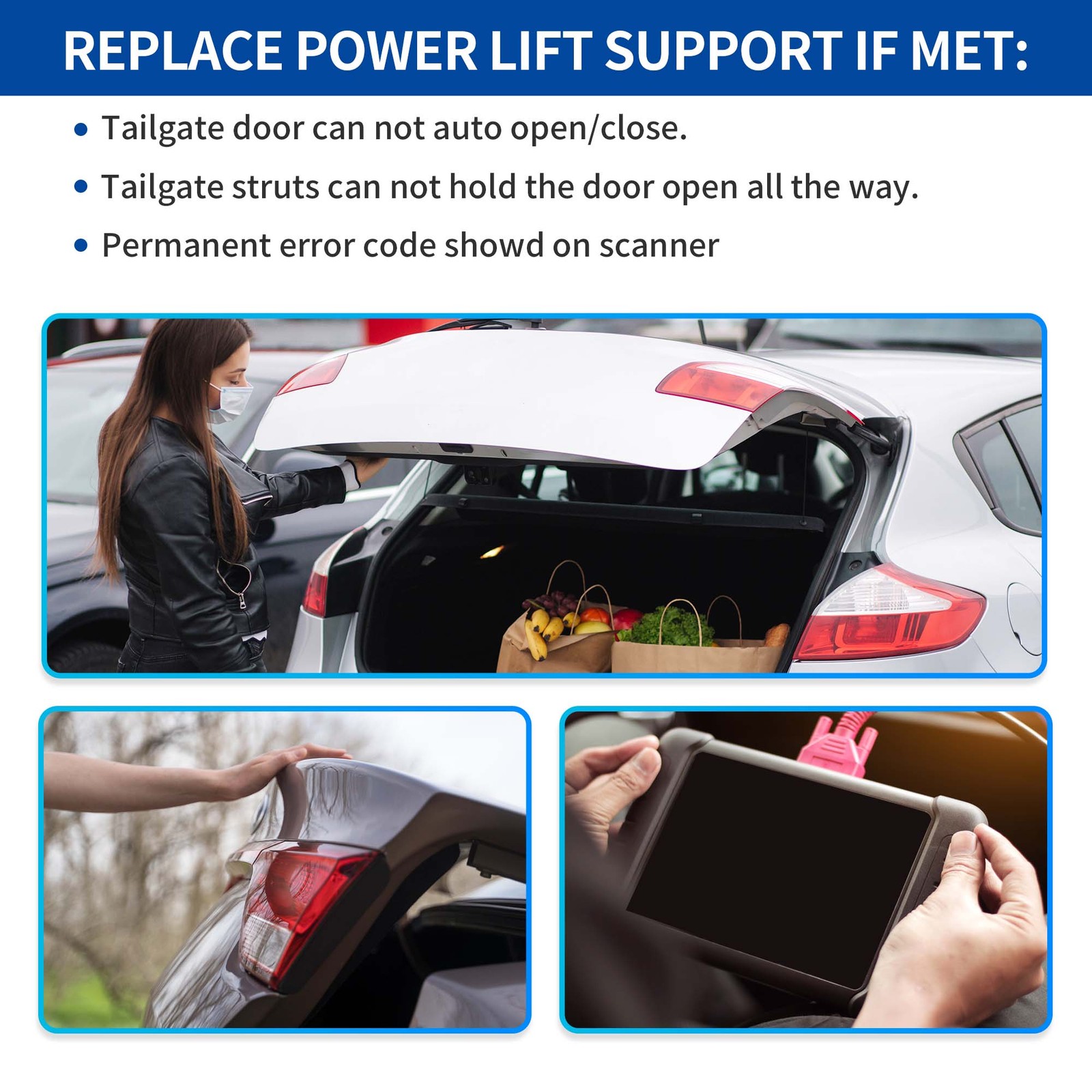 Pack of 2 For Chevrolet Equinox 16-17 Rear Tailgate Power Lift Support 23289161