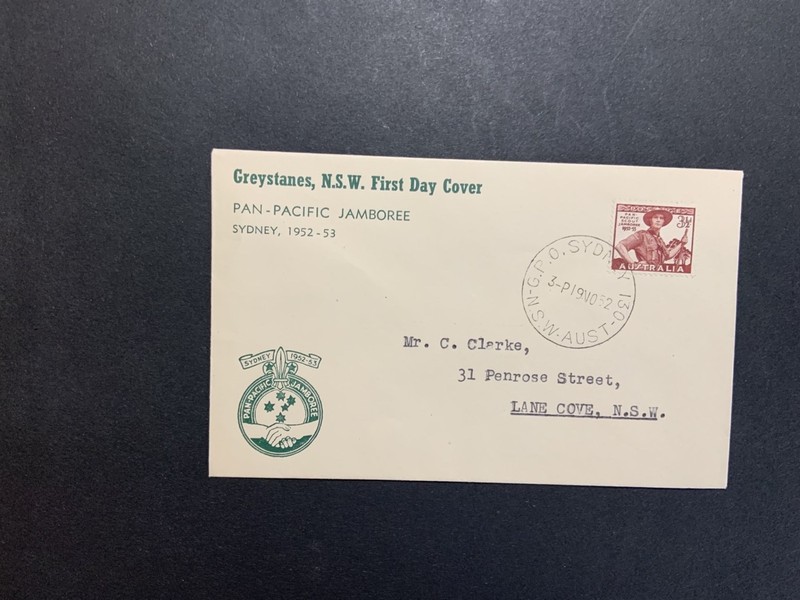Australia 1952 FDC 1st day cover Boy Scout Jamboree ? cachet Sydney NSW cancel